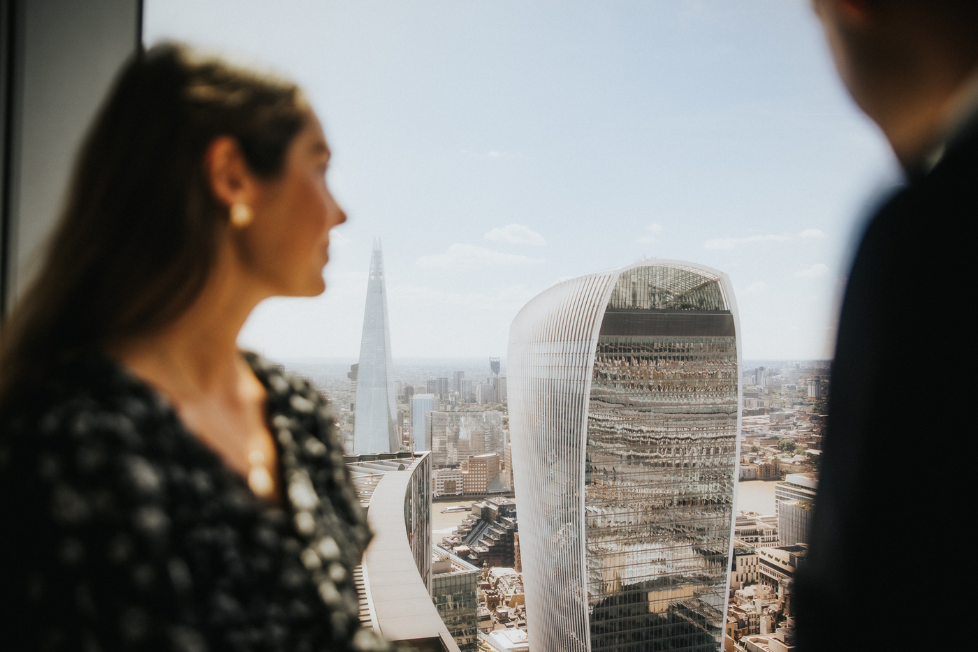 Environmental portrait in a modern office